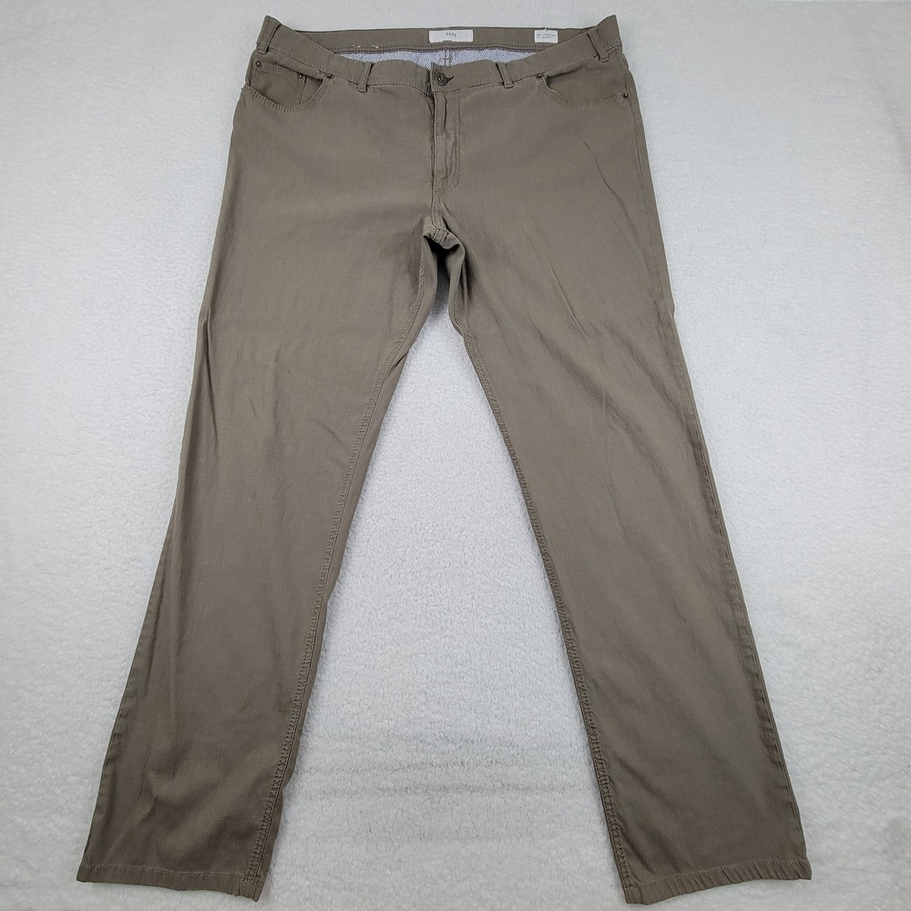 Brax Cooper Fancy Pants Mens 41x33 Brown Regular Fit‎ Stretch Casual Cotton